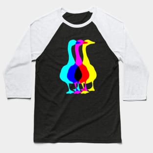 Trippy Multi-Colored Goose Baseball T-Shirt